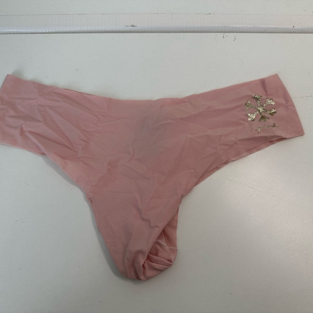 Pink Thong with snowflake glitter Logo